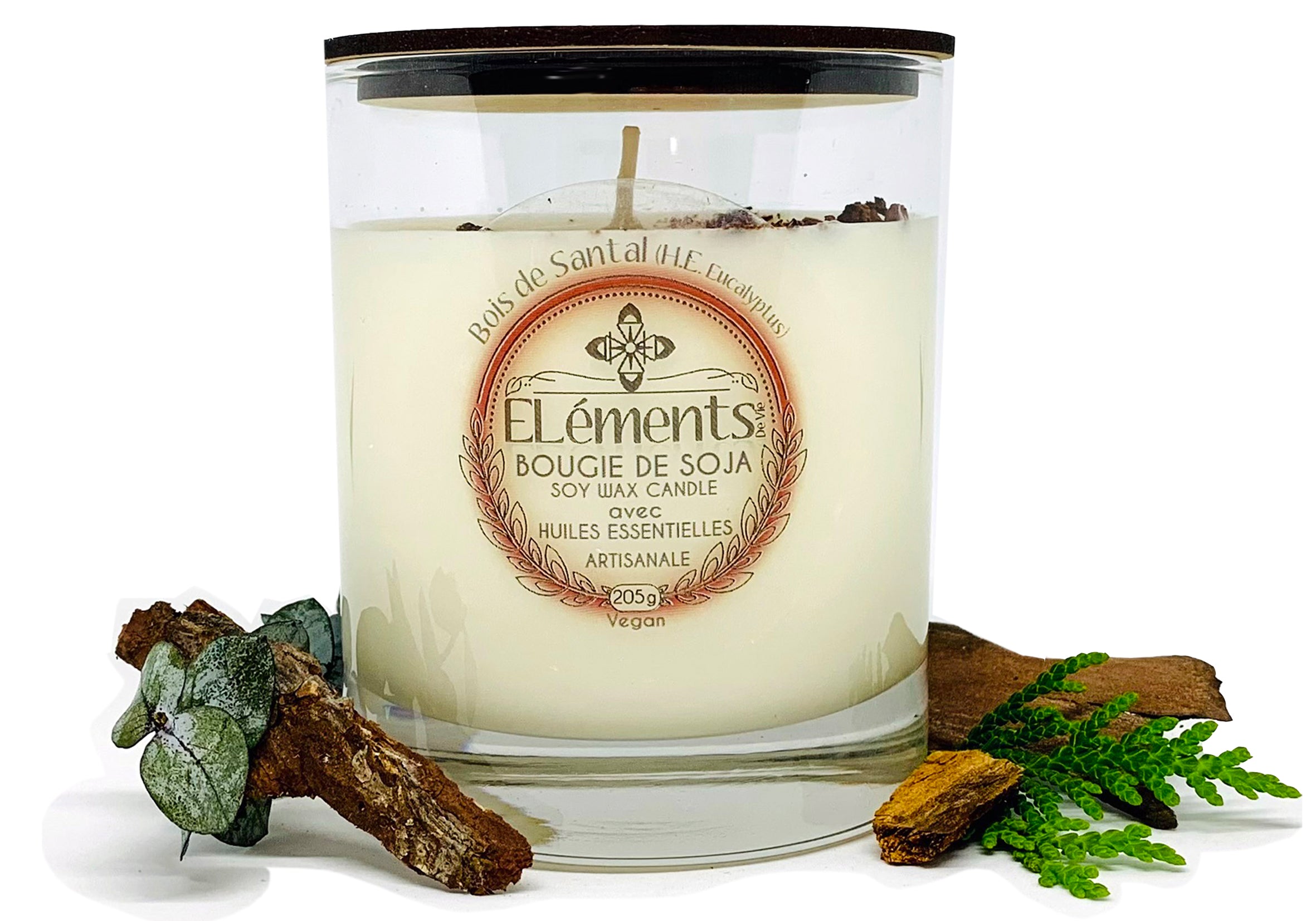 Bougie de soja BOIS DE SANTAL 205g